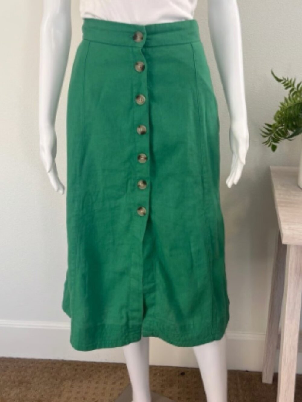 Universal Thread green linen-blend midi skirt